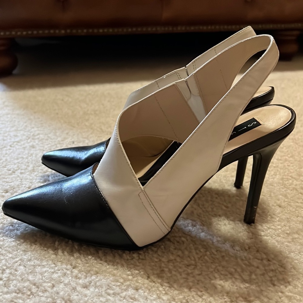 Steven by Steve Madden Black and Nude Heels